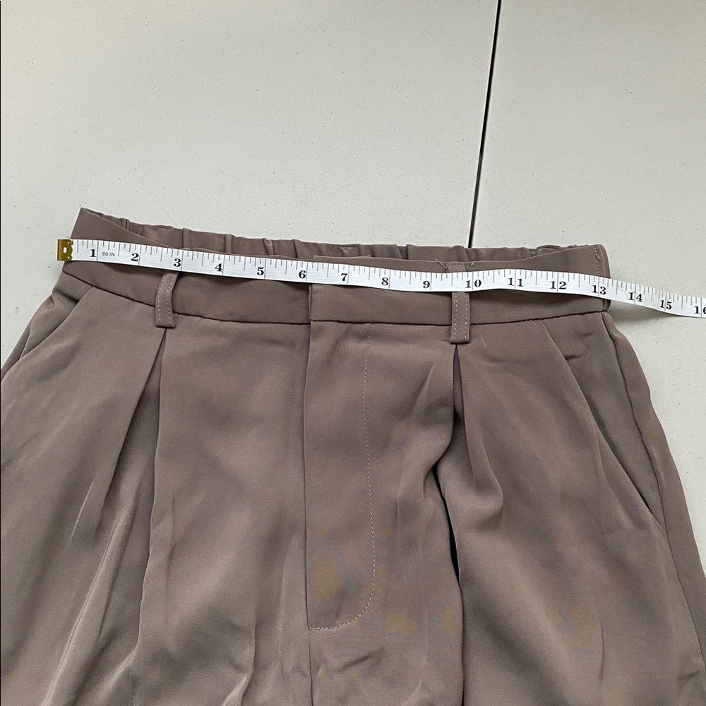 Wide Leg High-Waist Trousers - Taupe - Picture 8 of 15